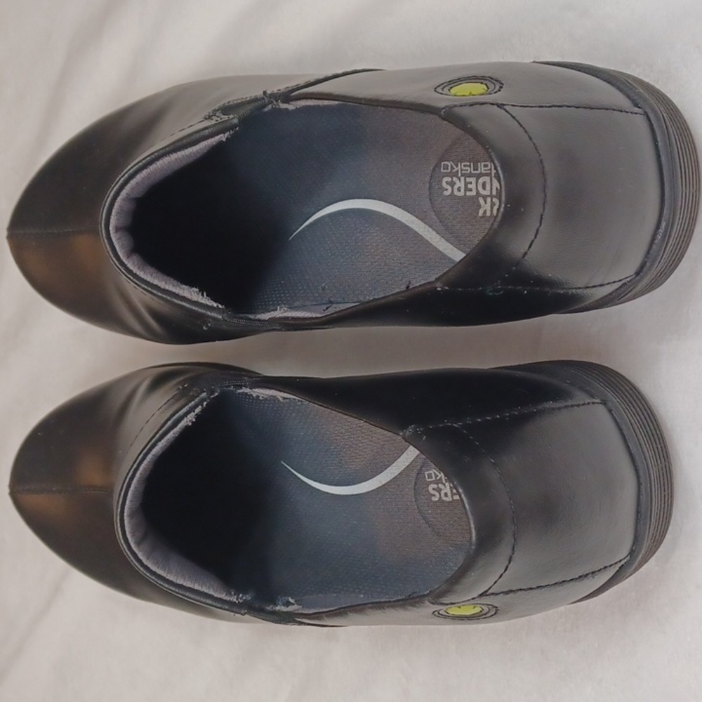 work wonders  dansko black leather nursing clogs slip resistant womens eu 39 8.5 - Picture 5 of 11
